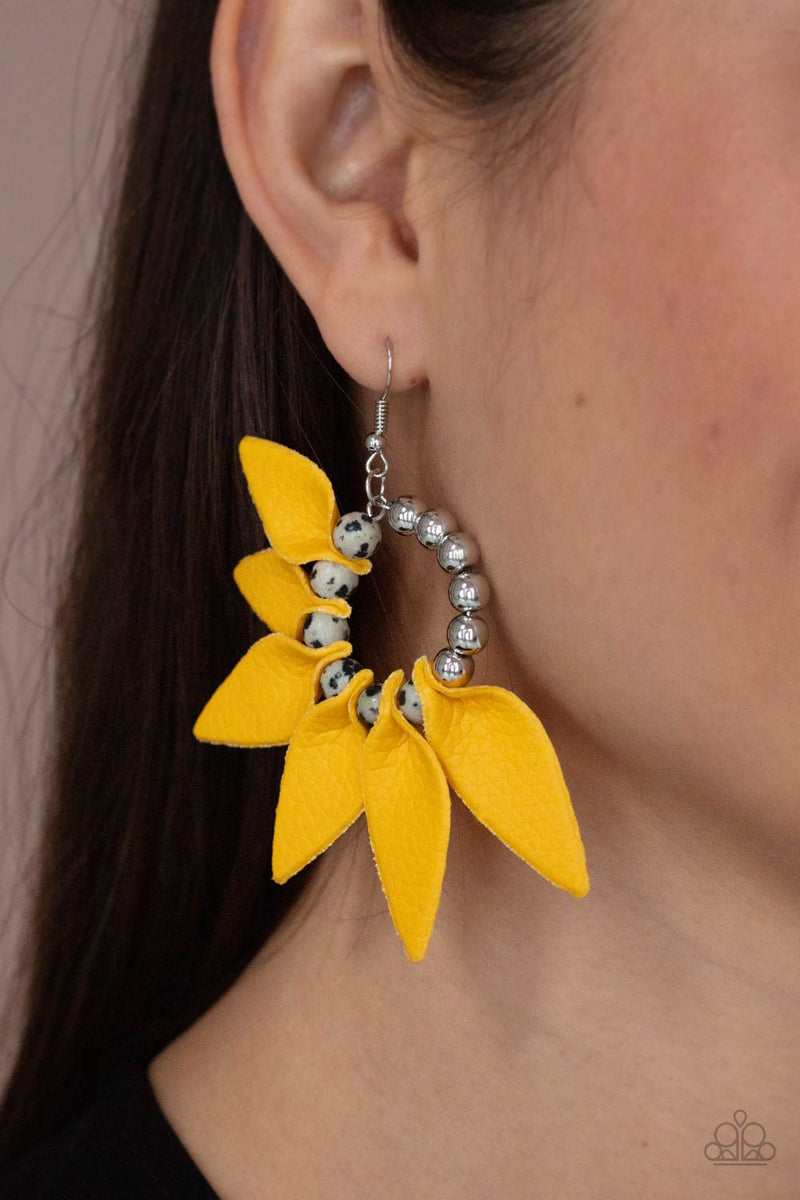 Paparazzi Flower Child Fever Leather Earrings
