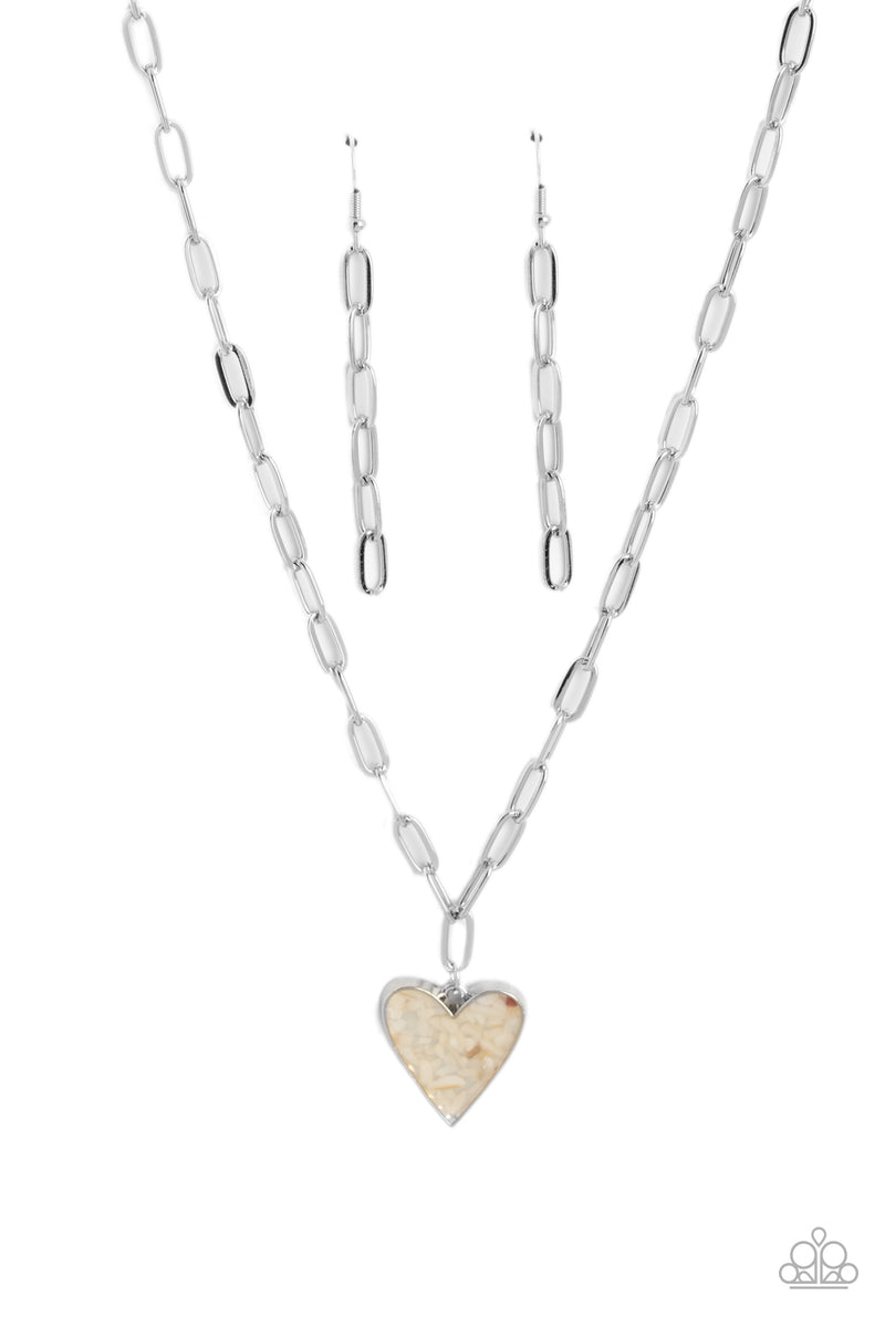 Paparazzi Kiss and SHELL Heart Necklaces