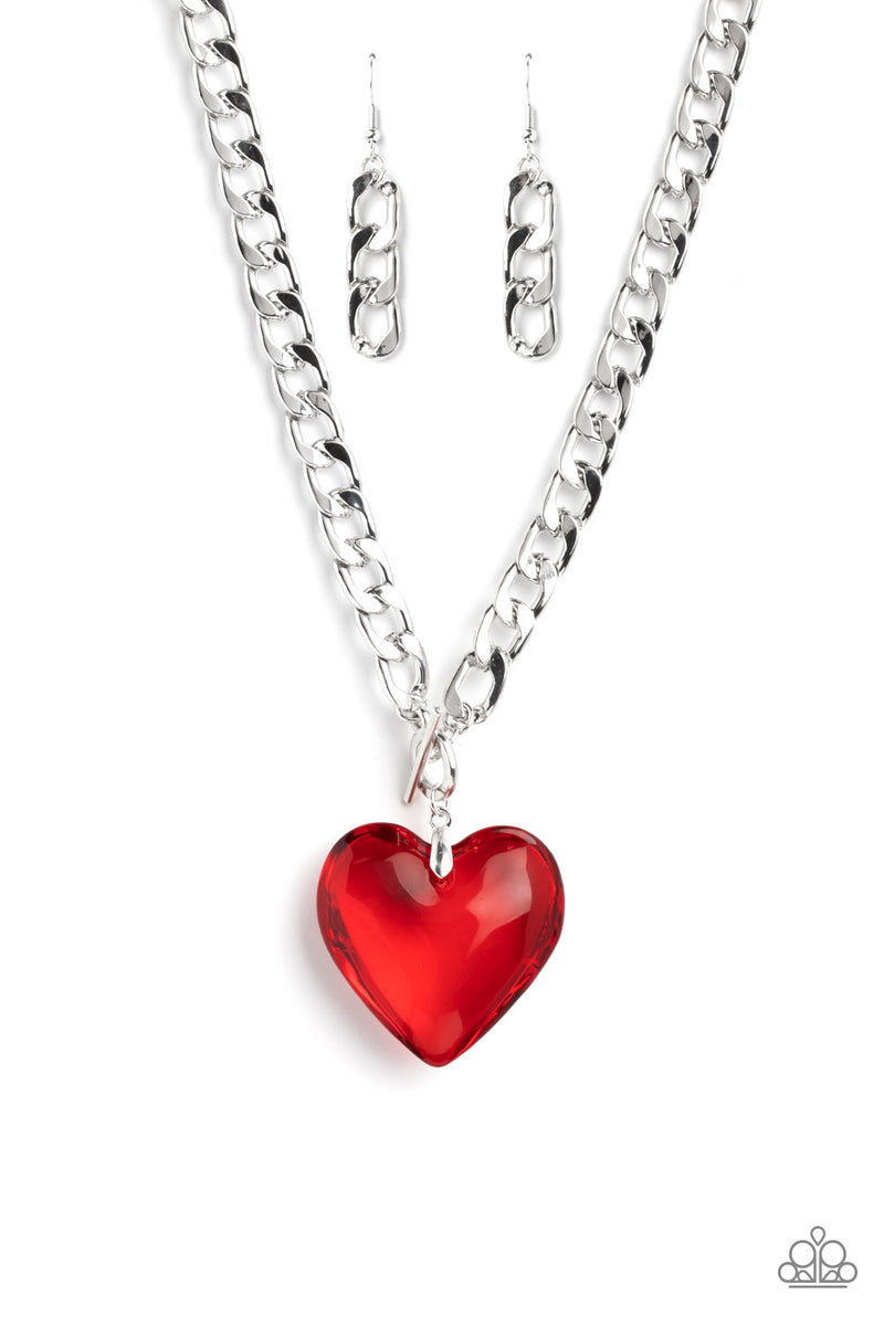 Paparazzi GLASSY-Hero LOP Heart Necklaces