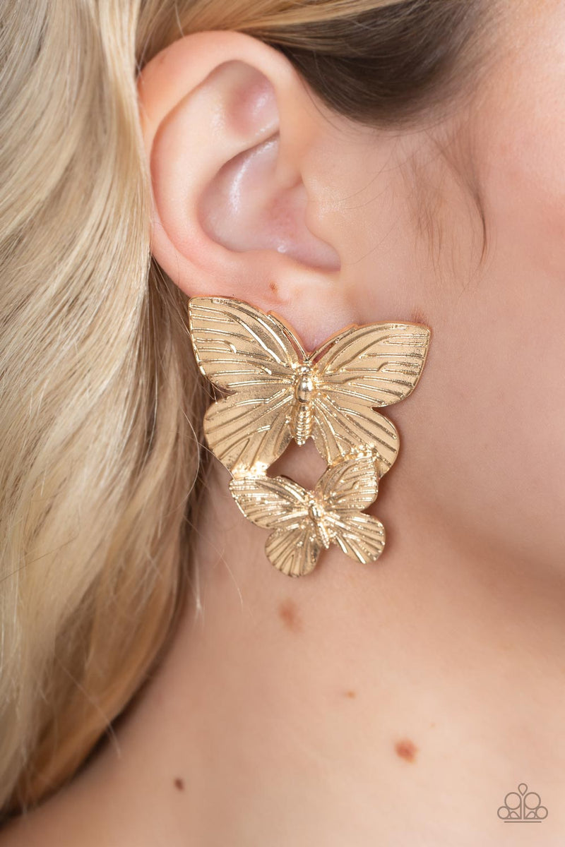 Paparazzi Blushing Butterflies Post Earrings