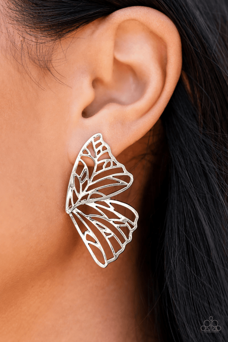 Paparazzi Butterfly Frills Post Earrings LOP