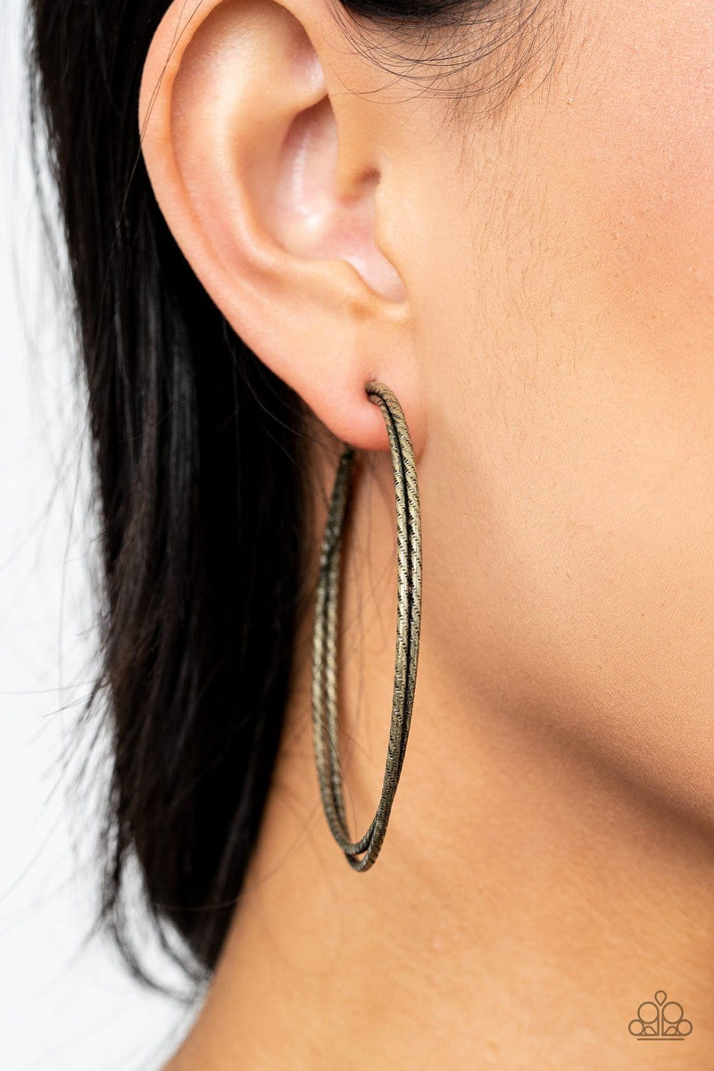 Paparazzi Curved Couture Hoops