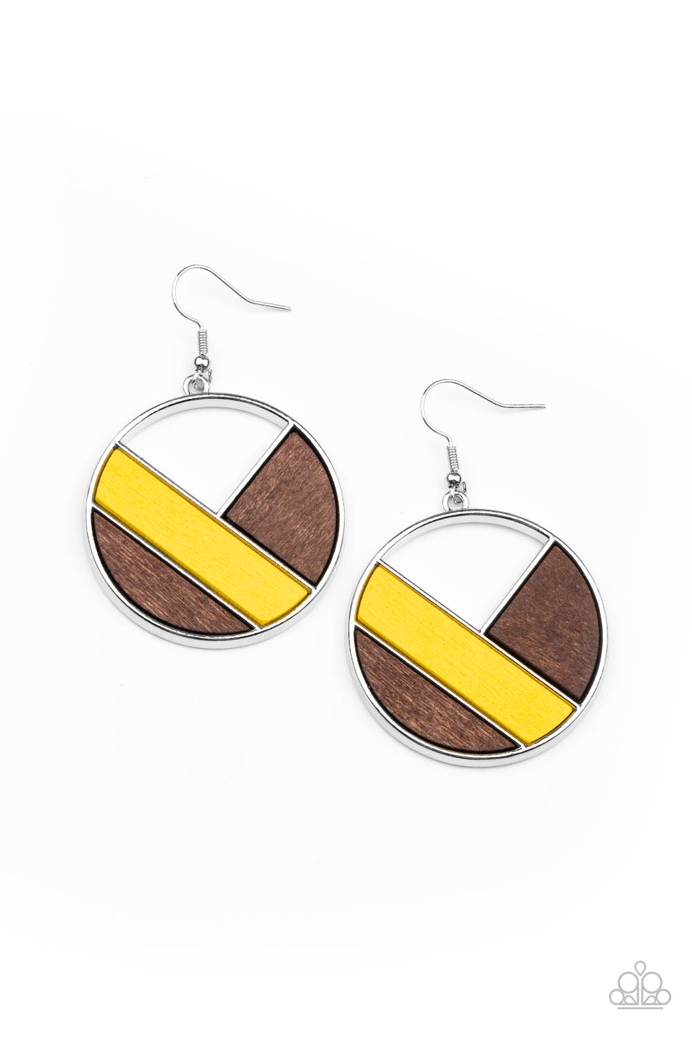 Paparazzi Dont Be MODest Wooden Earrings