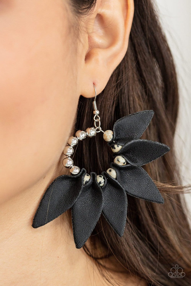 Paparazzi Flower Child Fever Leather Earrings