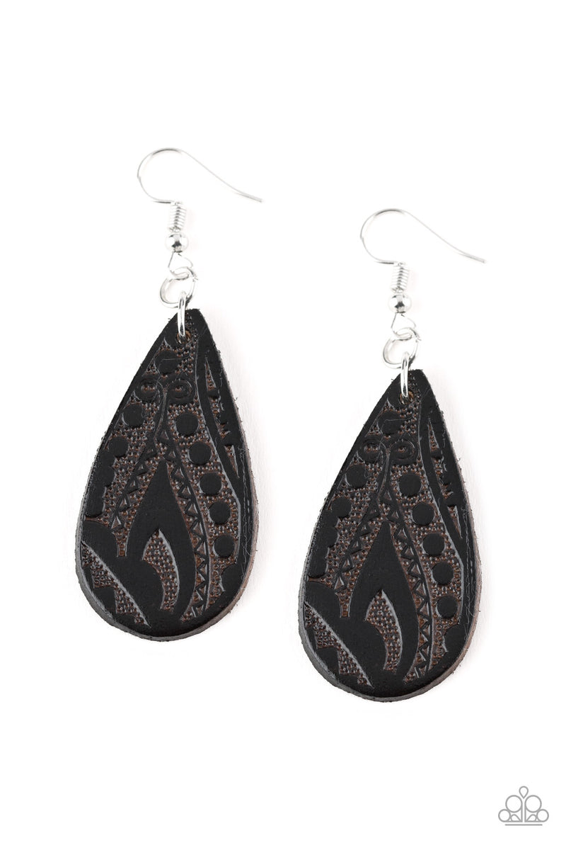 Paparazzi Get In The Groove Leather Earrings