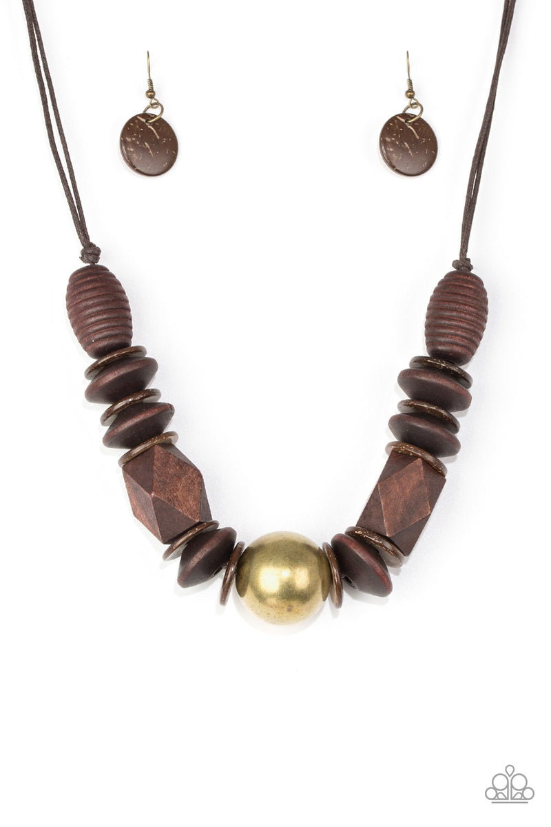 Paparazzi Grand Turks Getaway Wooden Necklaces