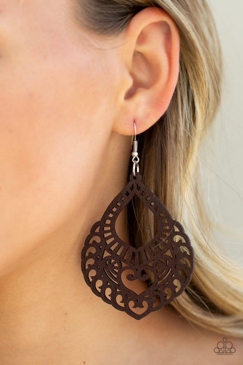 Paparazzi If You WOOD Be So Kind Wooden Earrings