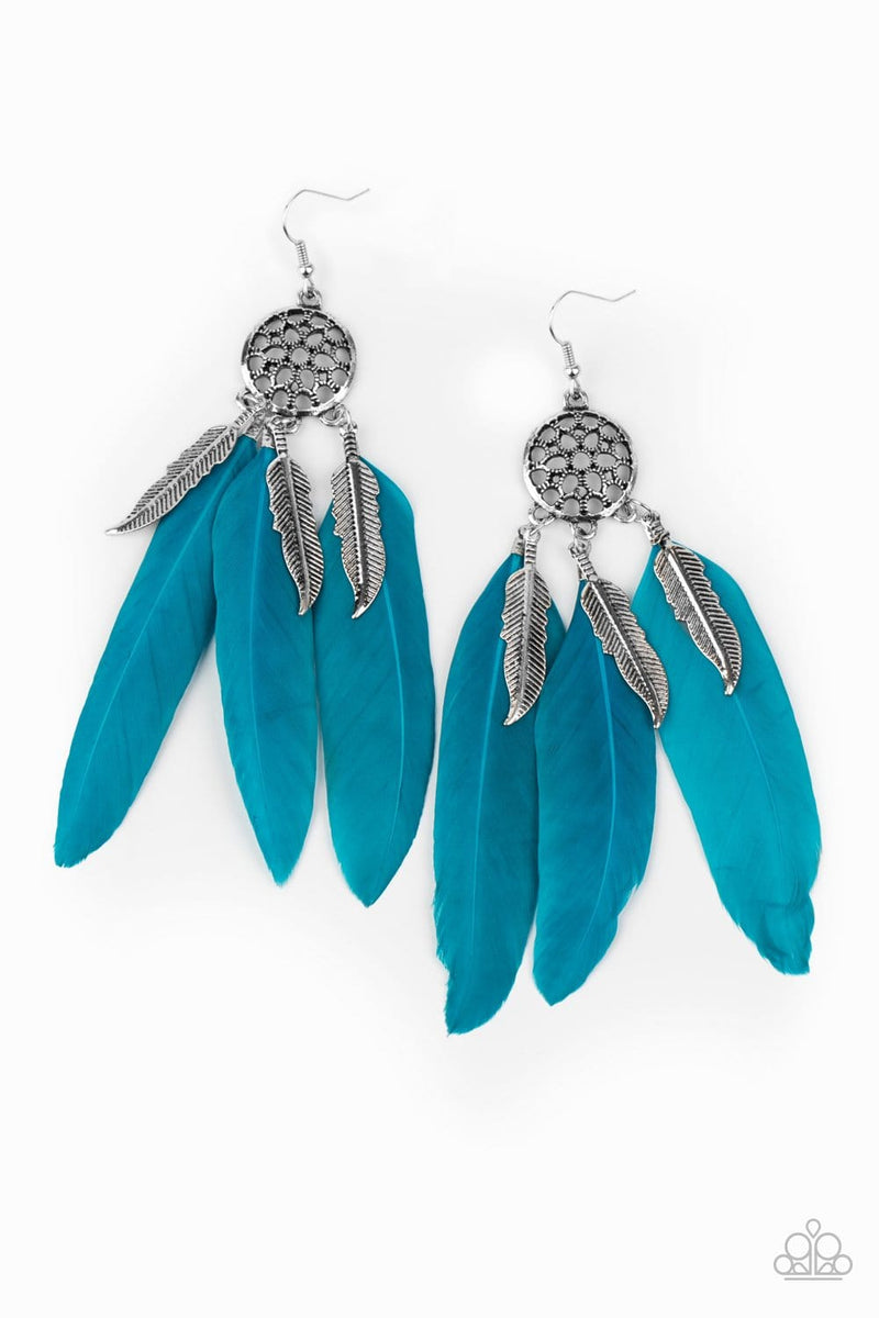 Paparazzi In Your Wildest DREAM-CATCHERS Feather Earrings