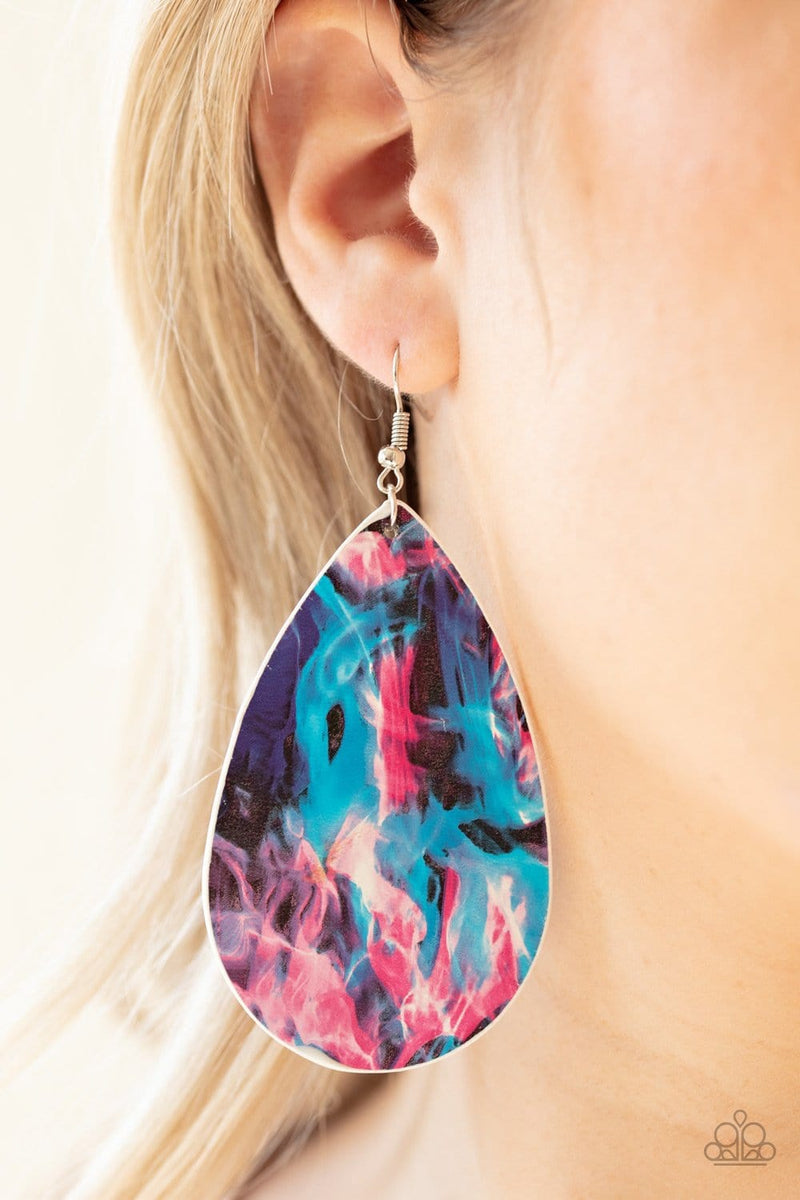 Paparazzi Mosaic Chic Leather Earrings