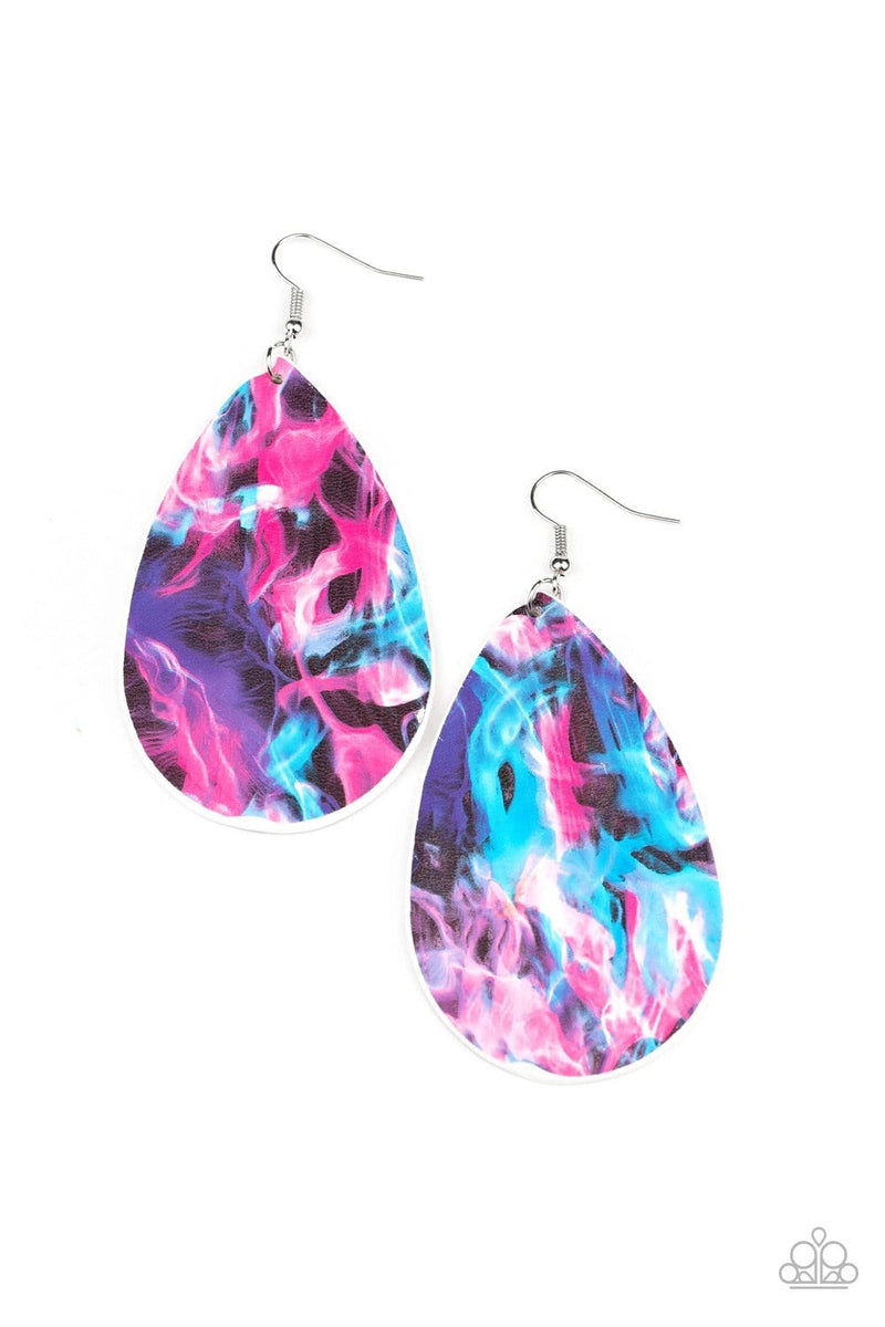 Paparazzi Mosaic Chic Leather Earrings