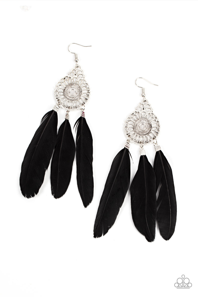 Paparazzi Pretty in PLUMES Feather Earrings