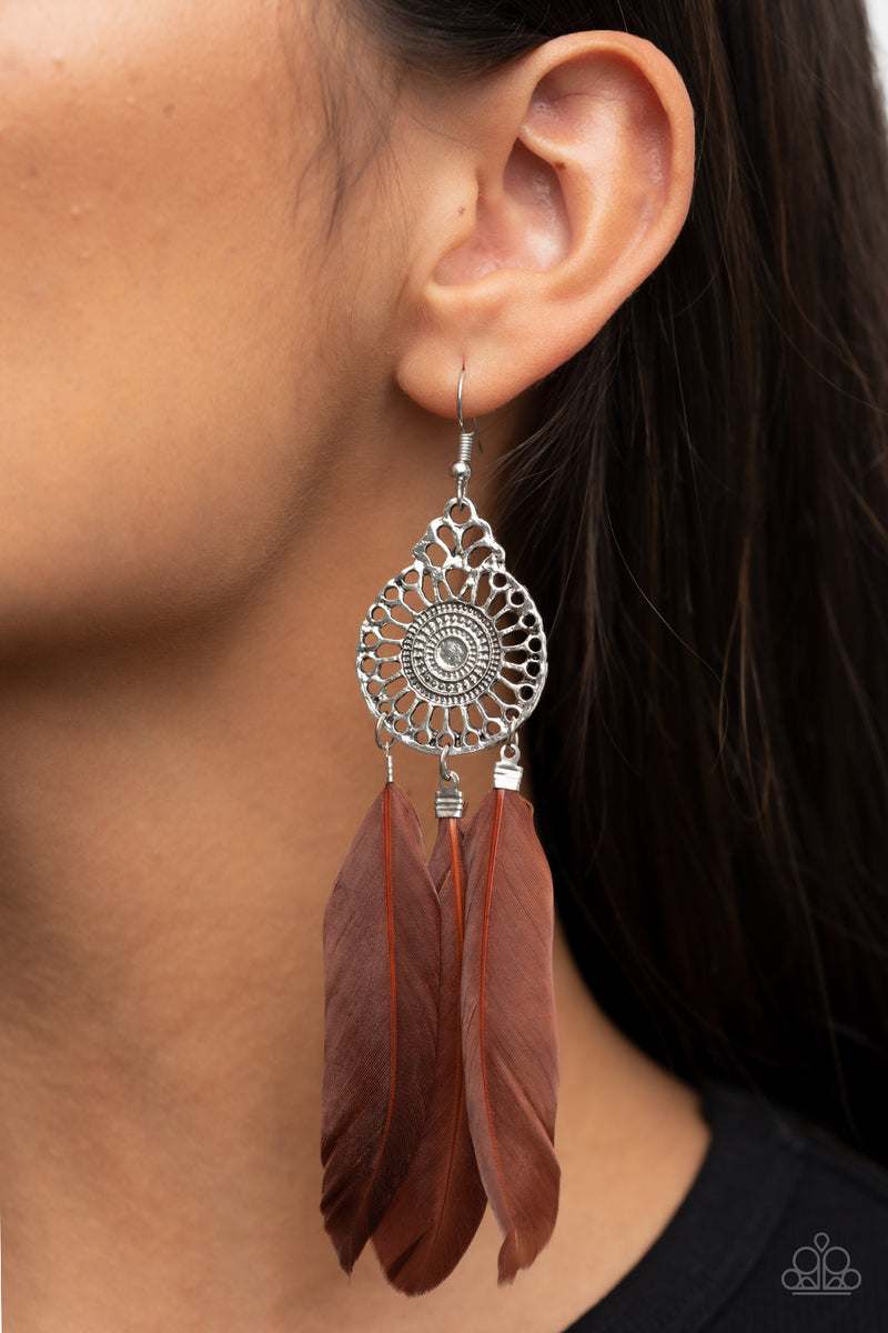 Paparazzi Pretty in PLUMES Feather Earrings